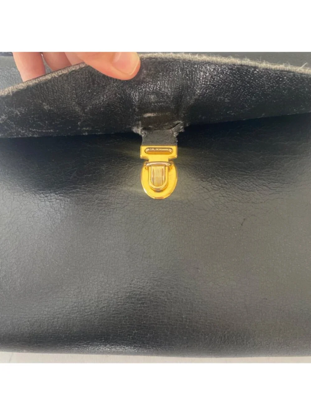 Vintage Courreges Paris Mini Briefcase Purse Shoulder Bag Black